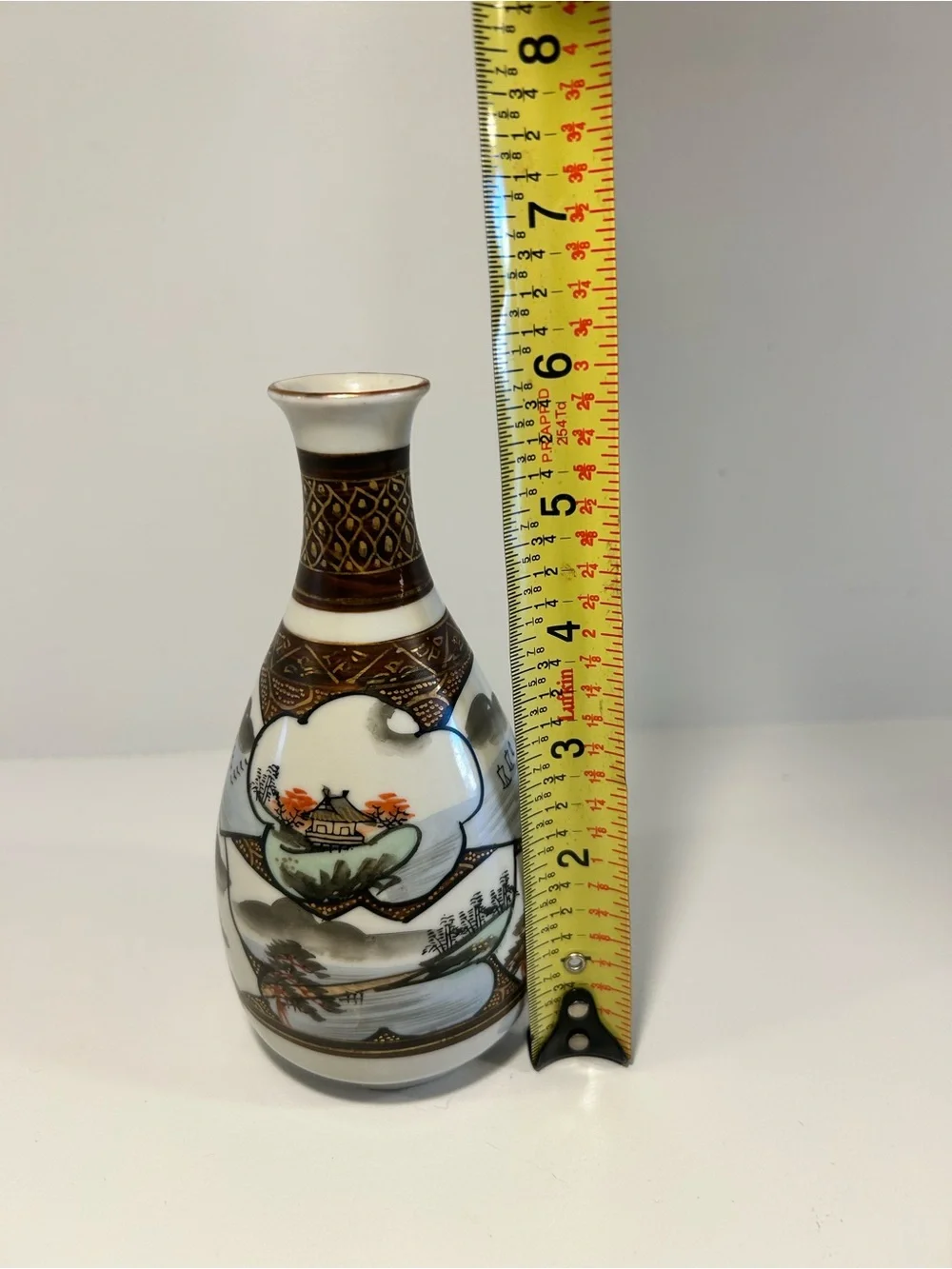 Vintage Japanese Hand Painted Porcelain Kutani Style Vase Gold Gilt Decor 6